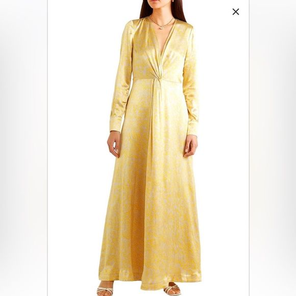 Ganni Cameron V-neck Floral Satin Maxi Dress - Picture 6 of 15